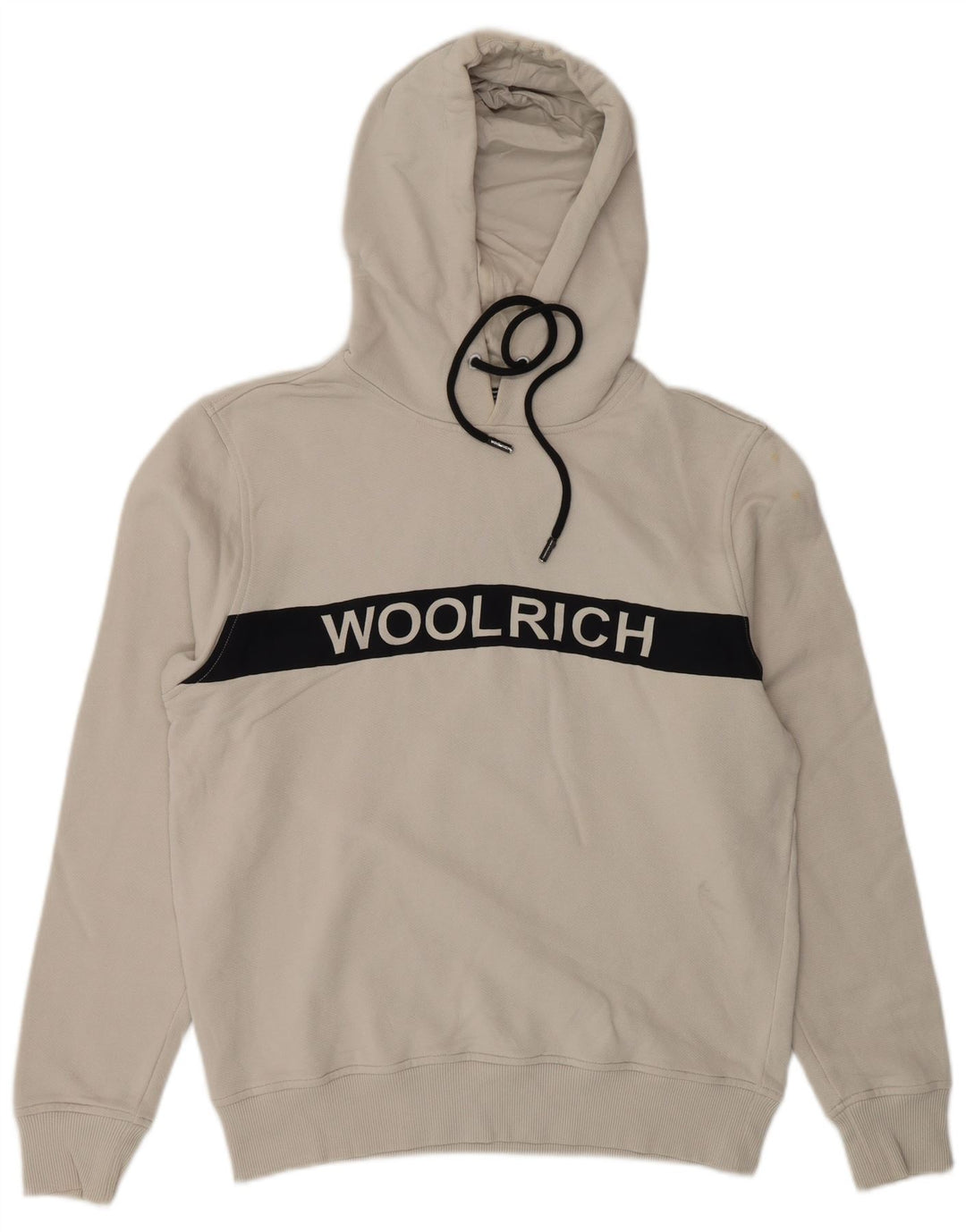 Suéter masculino com capuz e estampa WOOLRICH, pequeno, branco, algodão colorblock