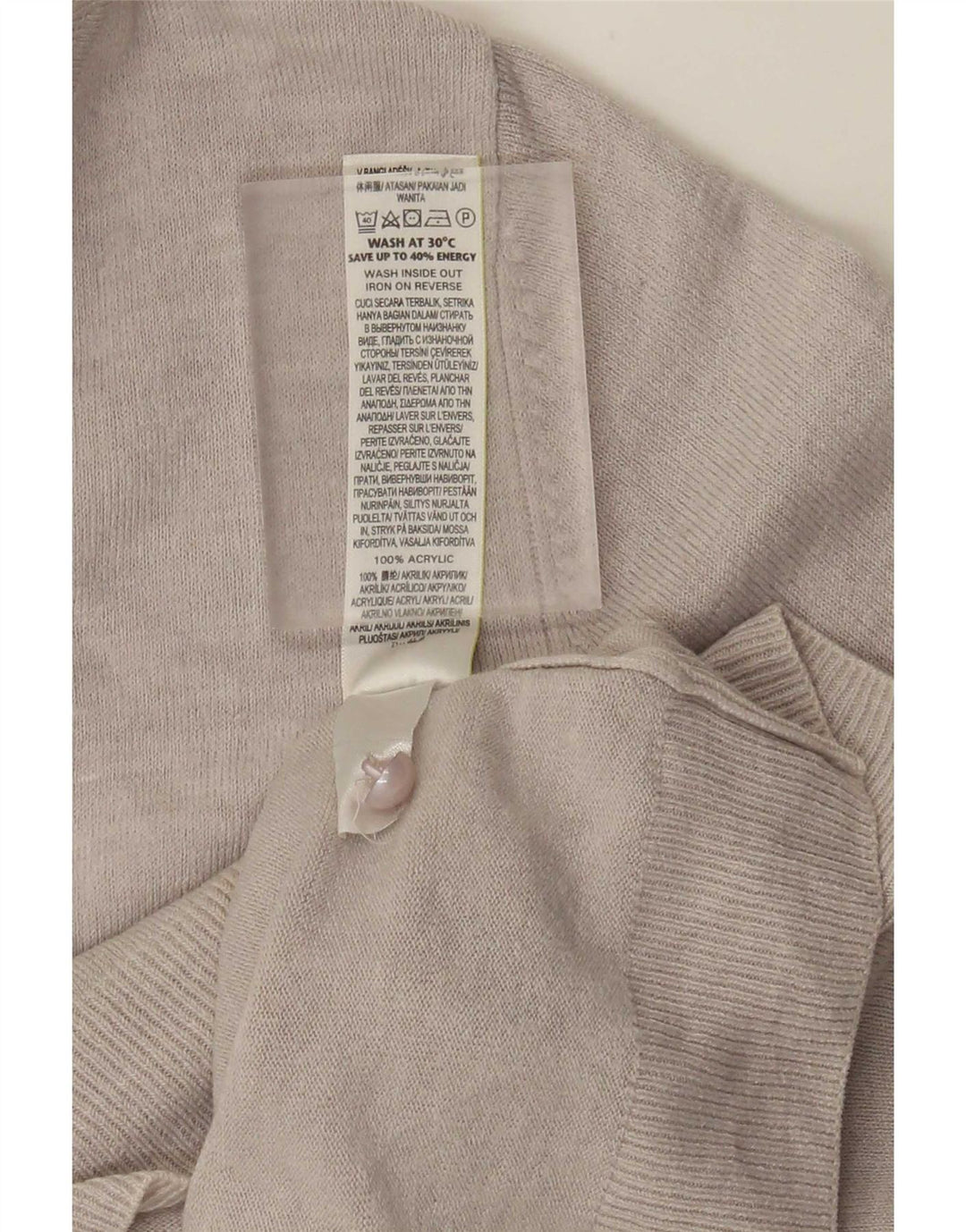 Maglione cardigan da donna Marks & Spencer UK 14 grande acrilico grigio