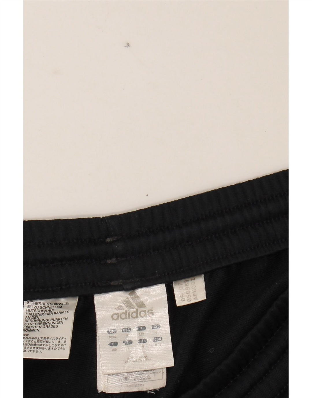 ADIDAS Mens Tracksuit Trousers UK 40/42 Medium Black Polyester Vintage Adidas and Second-Hand Adidas from Messina Hembry 