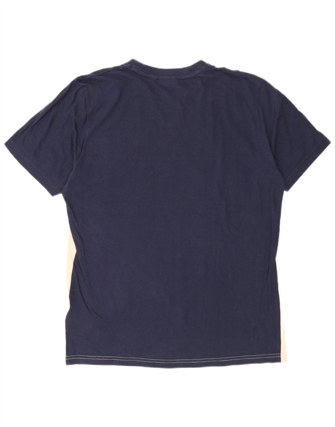 Fila Mens T-Shirt Top Small Navy Blue Colourblock Cotton