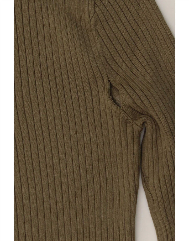 Damski top z długim rękawem Zara UK 12, średni khaki, wiskoza