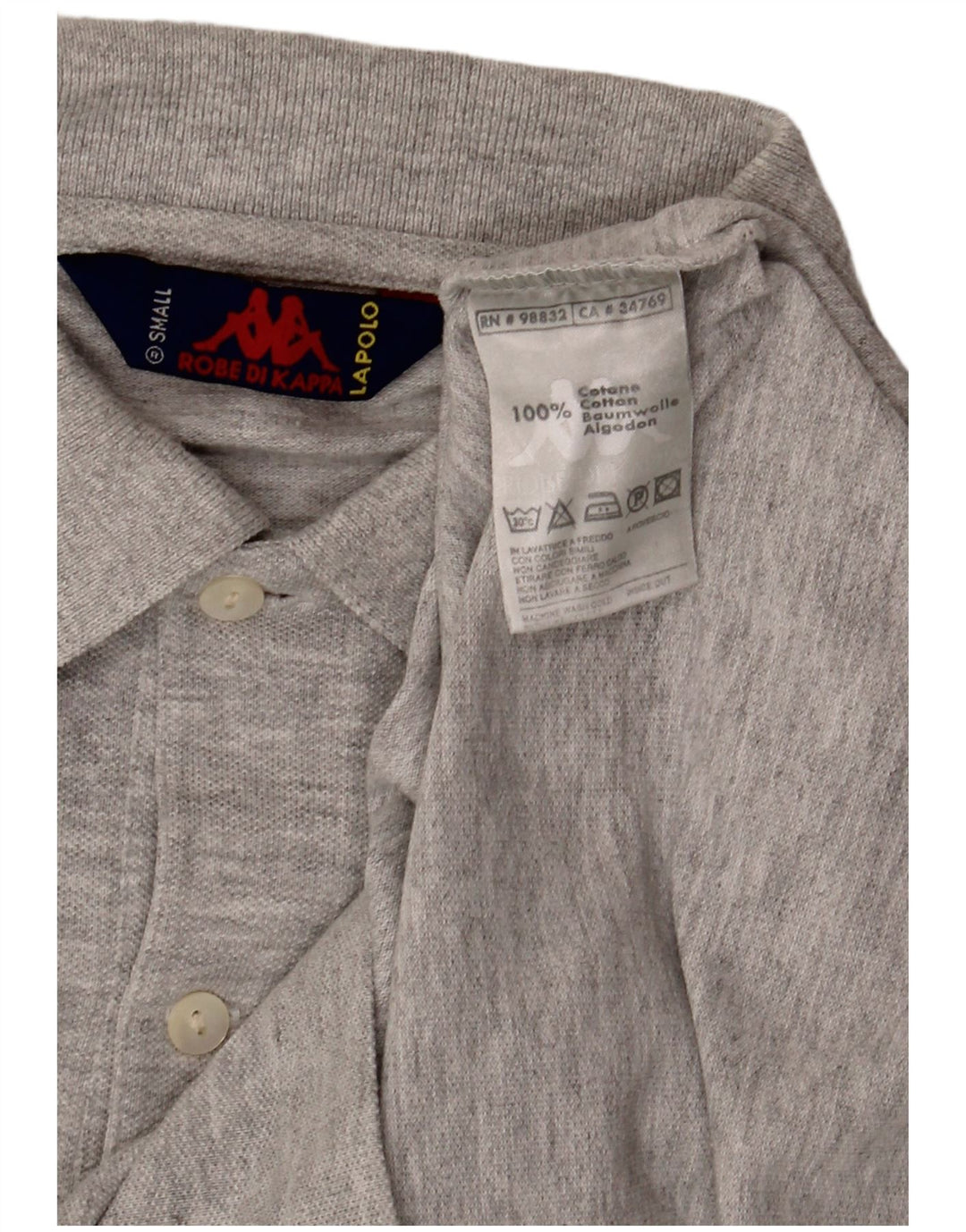 KAPPA Mens Polo Shirt Small Grey Cotton