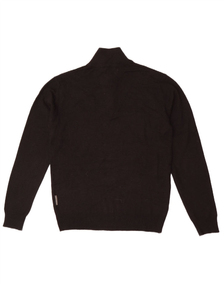 French Connection Herre Regular Fit Zip Neck Jumper Sweater Medium Sort