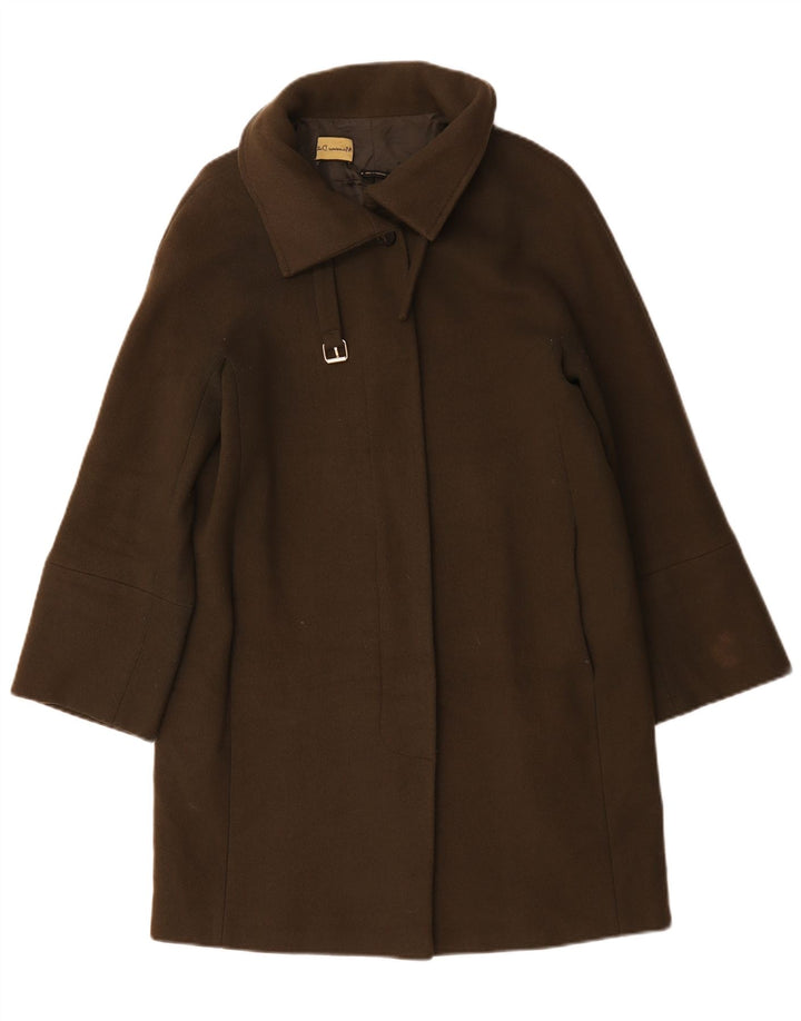 Massimo Dutti Womens Oversized Overcoat UK 10 Small Khaki Wool