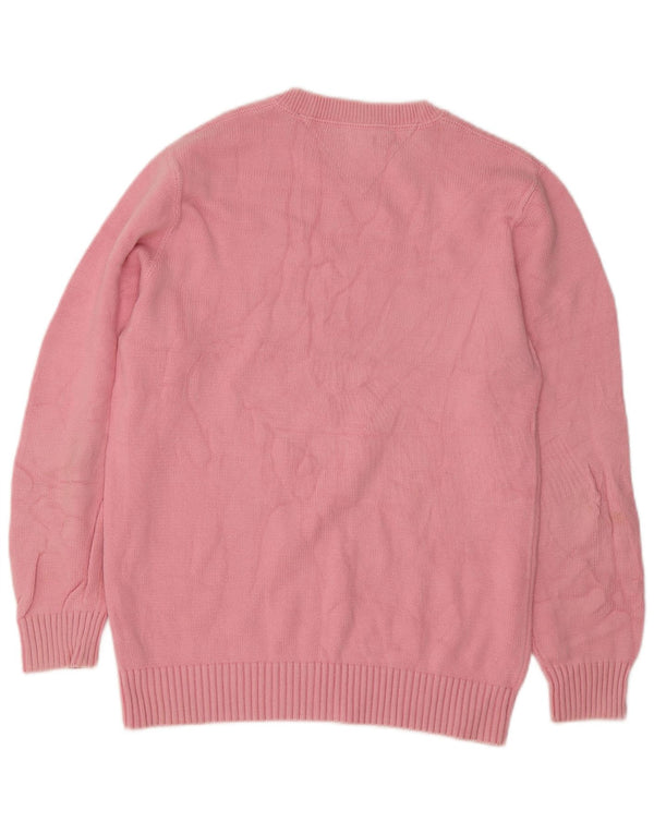 Tommy Hilfiger Mens Crew Neck Jumper Sweater Small Pink Cotton