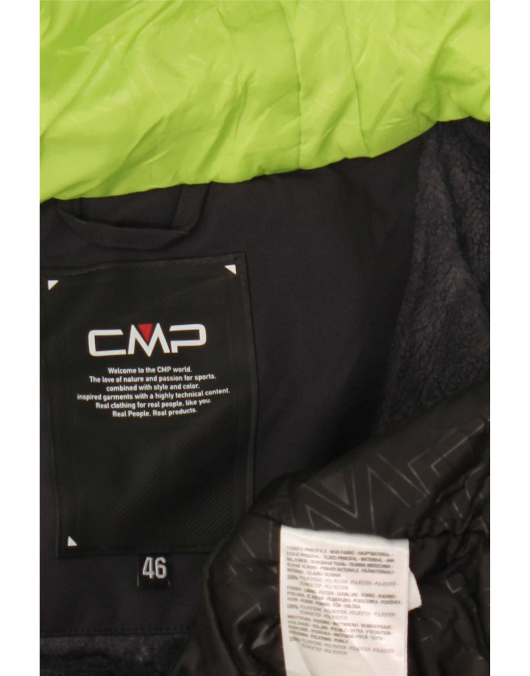 CMP Mens Hooded Ski Jacket IT 46 Small Blue Colourblock Polyester