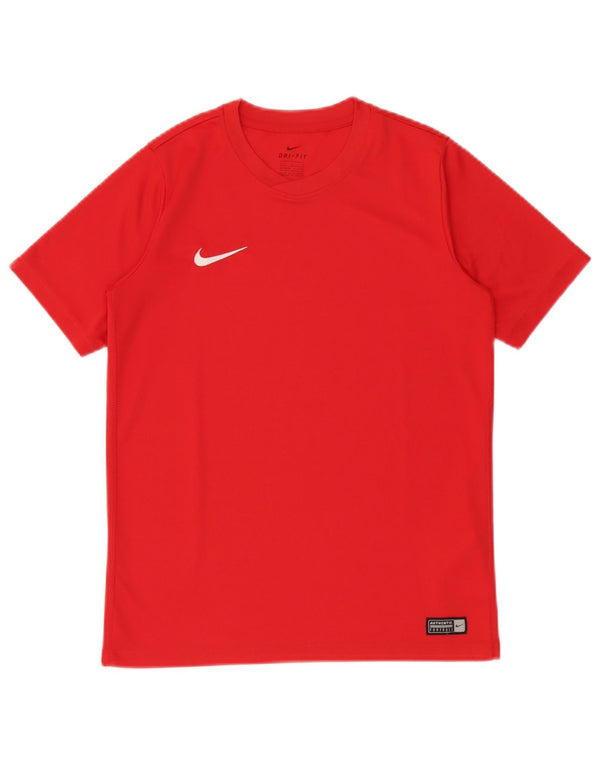 Nike Boys Dri Fit póló felső 12-13 éves nagy piros poliészter