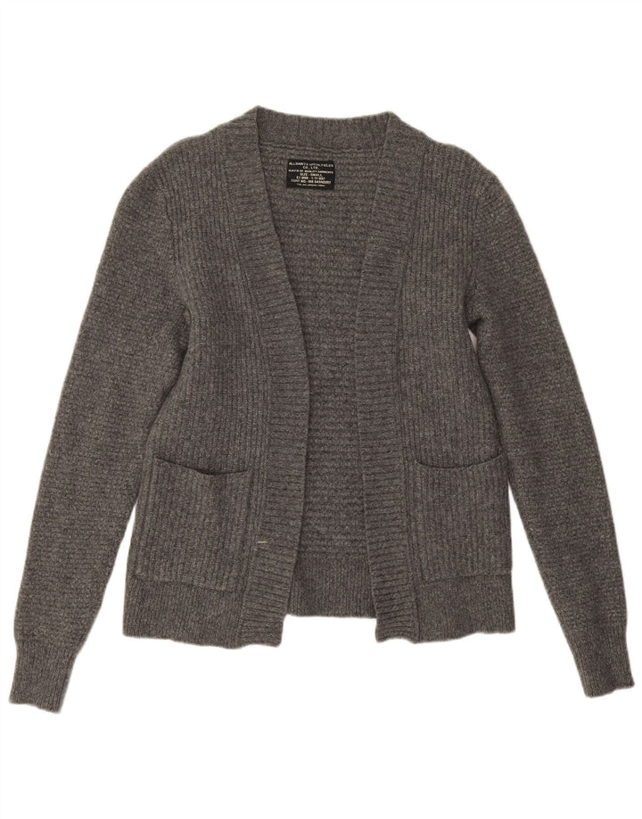 All Saints Womens Open Cardigan Sweater UK 10 Small Grey Lambswool
