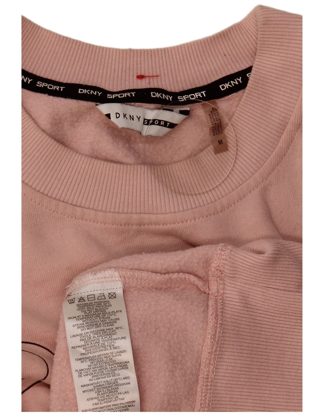 Dkny Womens Graphic Oversized Sweatshirt Jumper UK 14 Medium Pink Cotton