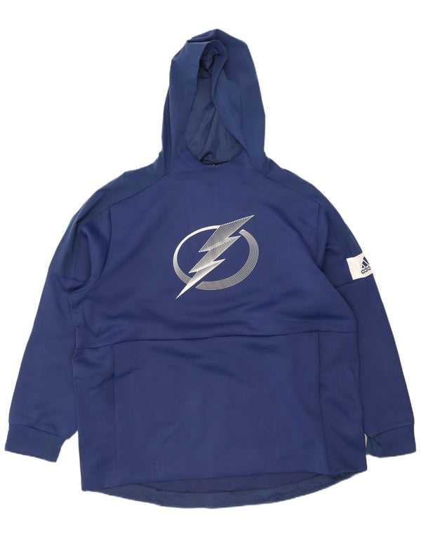 Felpa con cappuccio grafica Adidas Tampa Bay Lightning da uomo 2XL blu navy