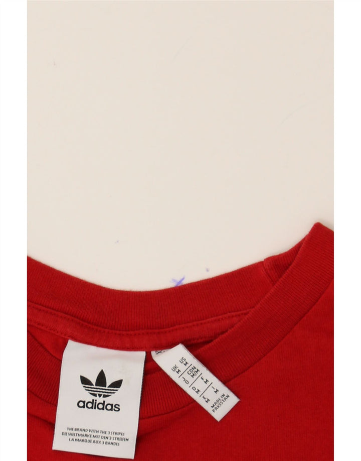 ADIDAS Mens Graphic T-Shirt Top Medium Red Cotton Vintage Adidas and Second-Hand Adidas from Messina Hembry 