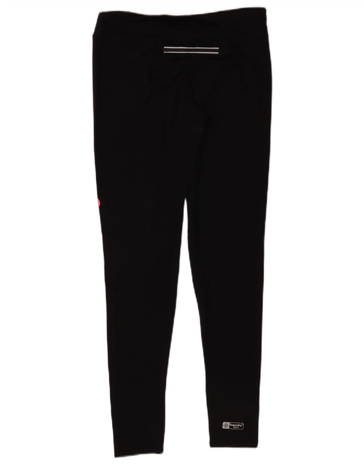 SUPERDRY Womens Graphic Leggings UK 10 Small  Black