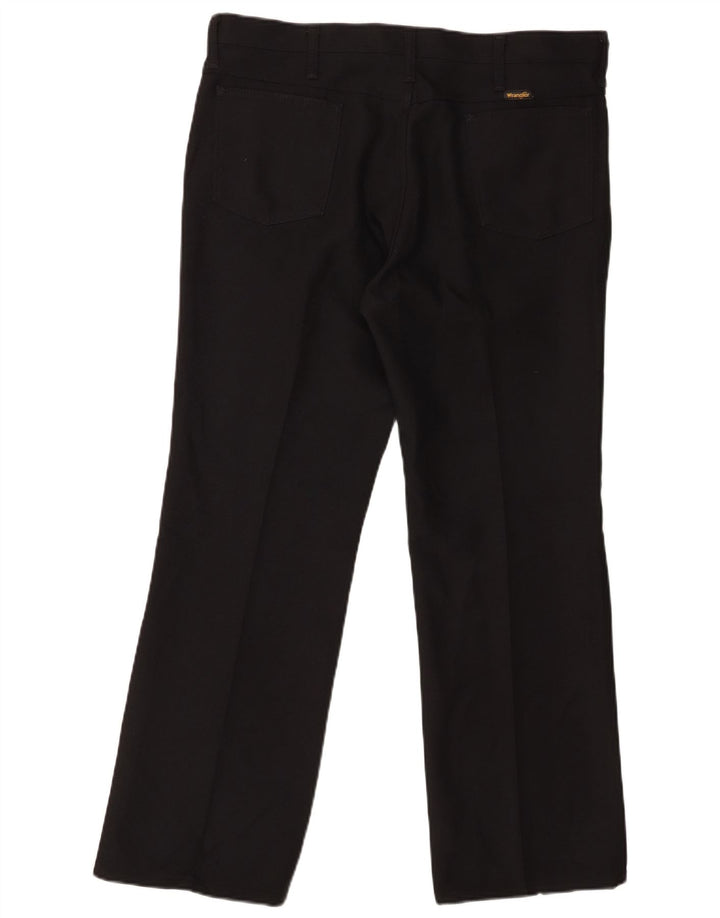 WRANGLER Mens Straight Casual Trousers W38 L30 Black Polyester