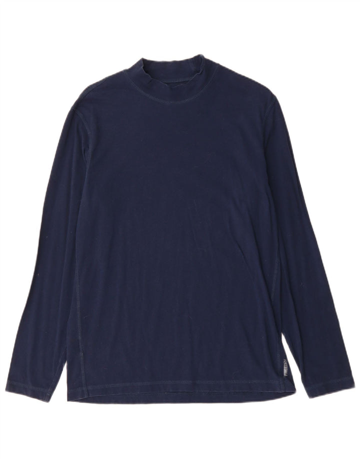 Eddie Bauer Herre Top Langærmet Medium Navyblå Bomuld