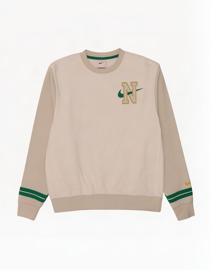 Nike Mens Graphic Sweatshirt Jumper Medium White Colourblock Cotton