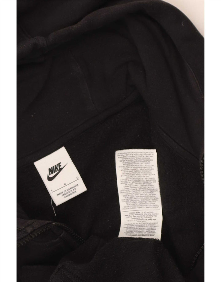 Nike Mens Zip Hoodie Sweater Large Black Cotton