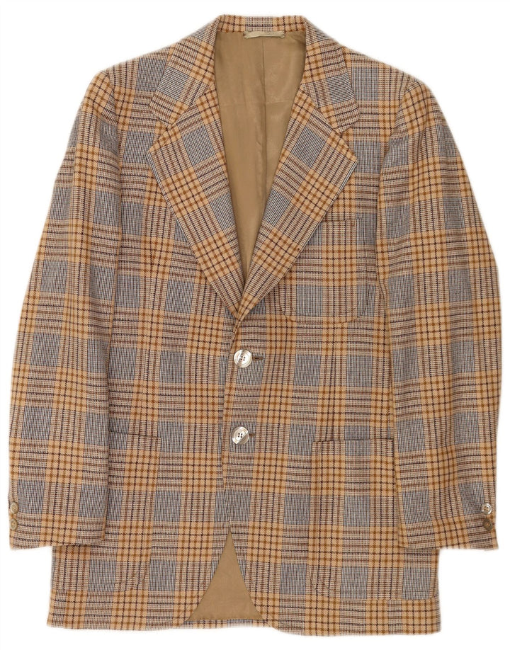 Blazer vintage pentru bărbați cu 2 nasturi UK 36 mic maro Houndstooth