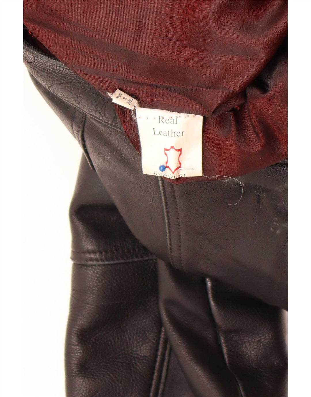 veste en cuir homme vintage UK 38 Noir Moyen
