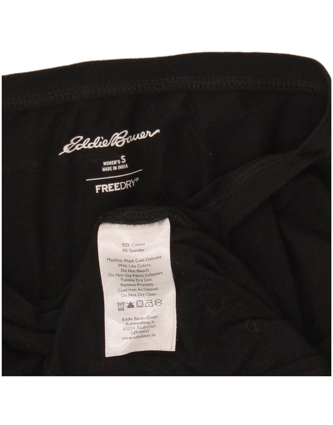 Eddie Bauer Womens Oversized Top Long Sleeve UK 10 Small Black Cotton