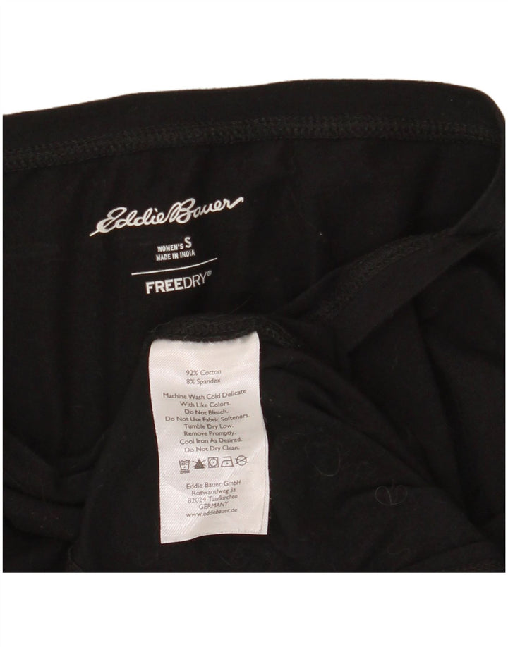 Eddie Bauer Womens Oversized Top Long Sleeve UK 10 Small Black Cotton