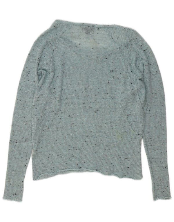 Topshop Womens Oversized Boat Neck Jumper Sweater UK 10 Small Blue Flecked