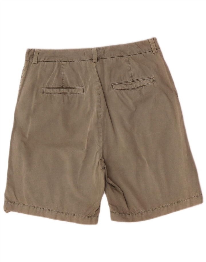 Marks & Spencer Womens Chino Shorts UK 12 Medium W30  Khaki Cotton