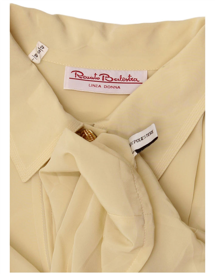 Renato Balestra Womens Oversized Shirt Blouse IT 48 XL Beige Polyester