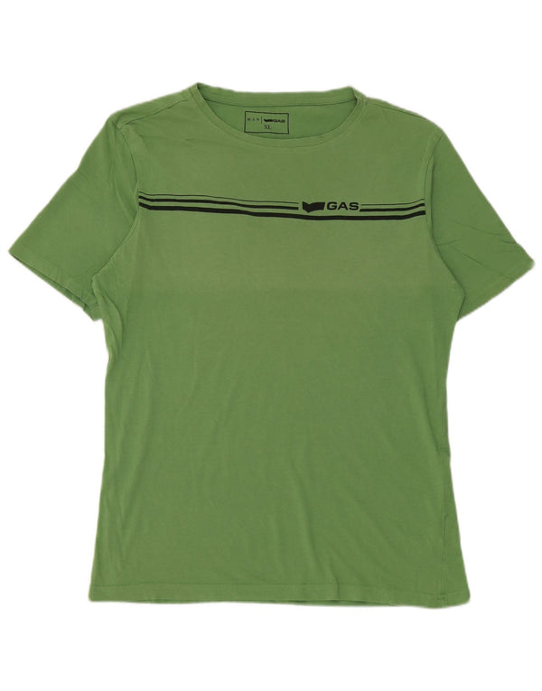 T-shirt da uomo Gas Top XL in cotone a righe verdi
