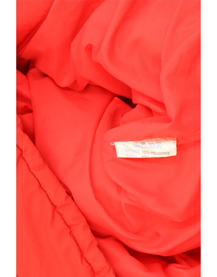 veste rembourrée à capuche vintage pour hommes IT 52 XL Red Colourblock Polyamide