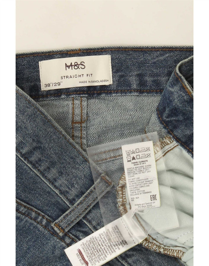Marks & Spencer Mens Straight Jeans W38 L29 Blue Cotton