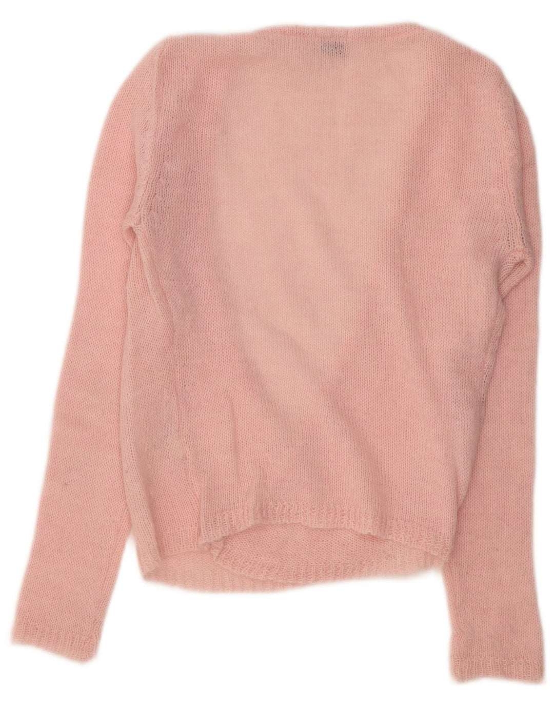 Vintage Womens V-Neck Jumper Sweater UK 12 Medium Pink