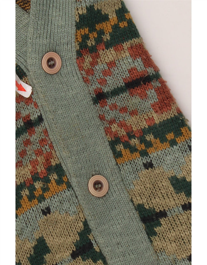 Marks & Spencer Mens Cardigan Sweater Medium Multicoloured Fair Isle