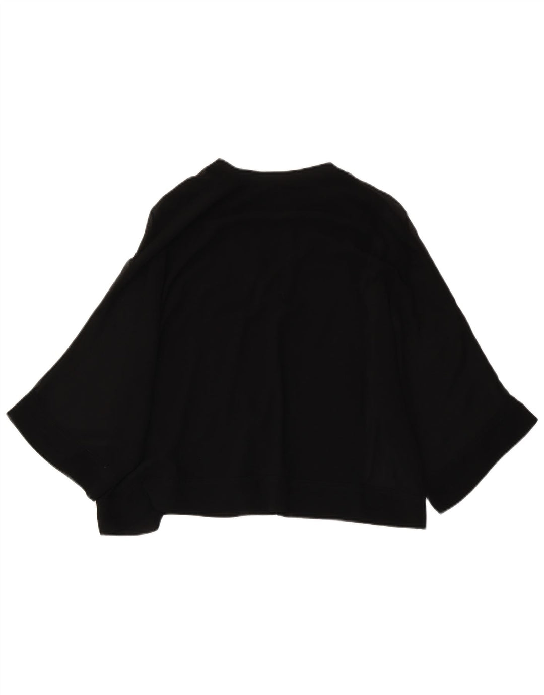 Zara Womens 3/4 Sleeve Oversized Blouse Top UK 6 XS Black Polyester