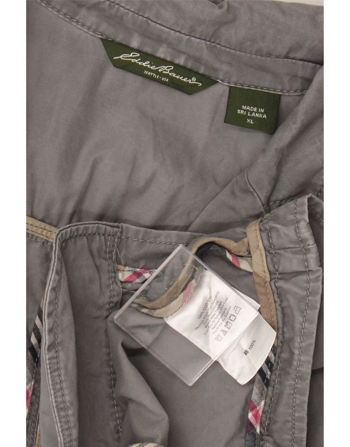 Giacca blazer da donna a 2 bottoni Eddie Bauer UK 18 XL cotone grigio