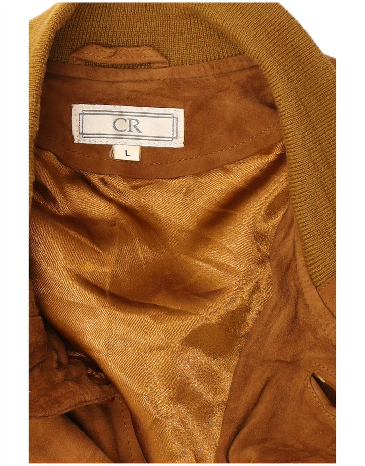 Jaqueta masculina vintage de camurça Reino Unido 40 grande couro marrom