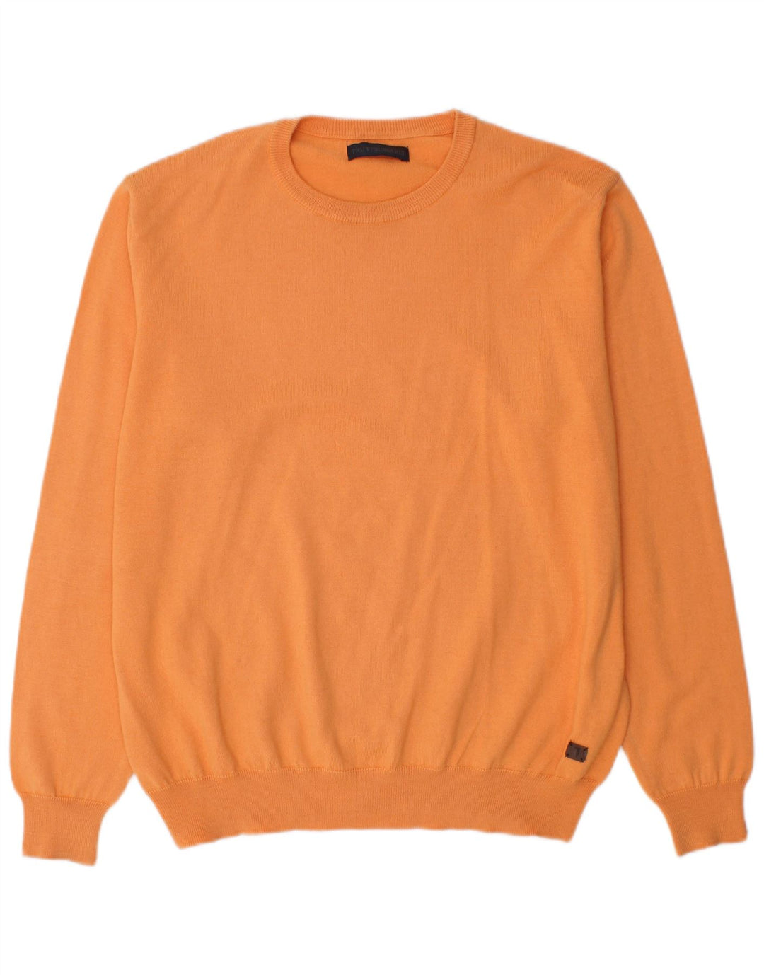 Trussardi Mens Crew Neck Jumper Sweater XL Orange Wool