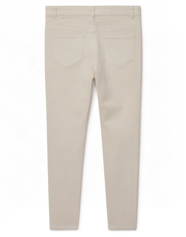 Benetton Pantalones Casuales Pitillo para Mujer UK 42 Medium W30 L27 Algodón Blanco