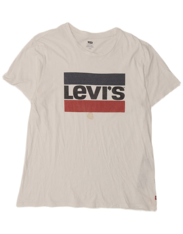 T-shirt grafica da uomo Levi's Top grande in cotone bianco