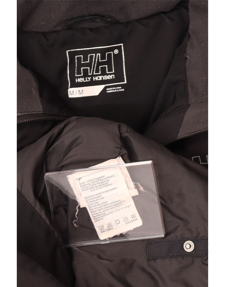 HELLY HANSEN Womens Hooded Padded Jacket UK 14 Medium Black Polyester