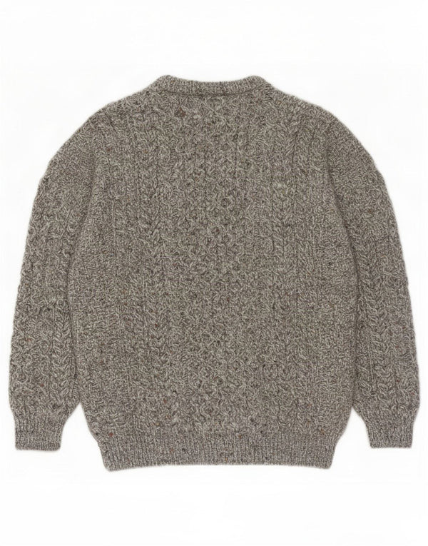 Maglione da uomo Carraig Donn in lana vergine grigio medio