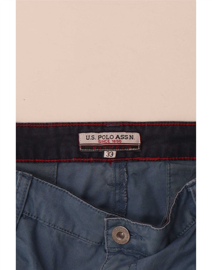 U.S. Polo Assn. Mens Chino Shorts W33 Medium Blue Cotton