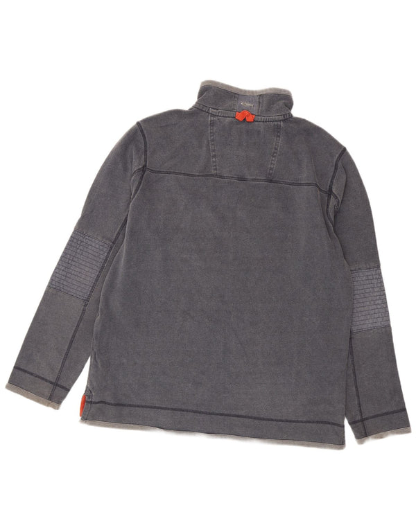 Felpa con collo con zip da uomo Weird Fish, grande cotone blu navy