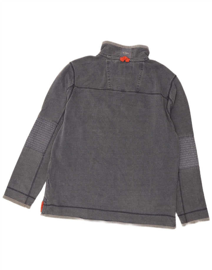 Weird Fish Herre Zip Neck Sweatshirt Jumper Large Navy Blue Bomuld