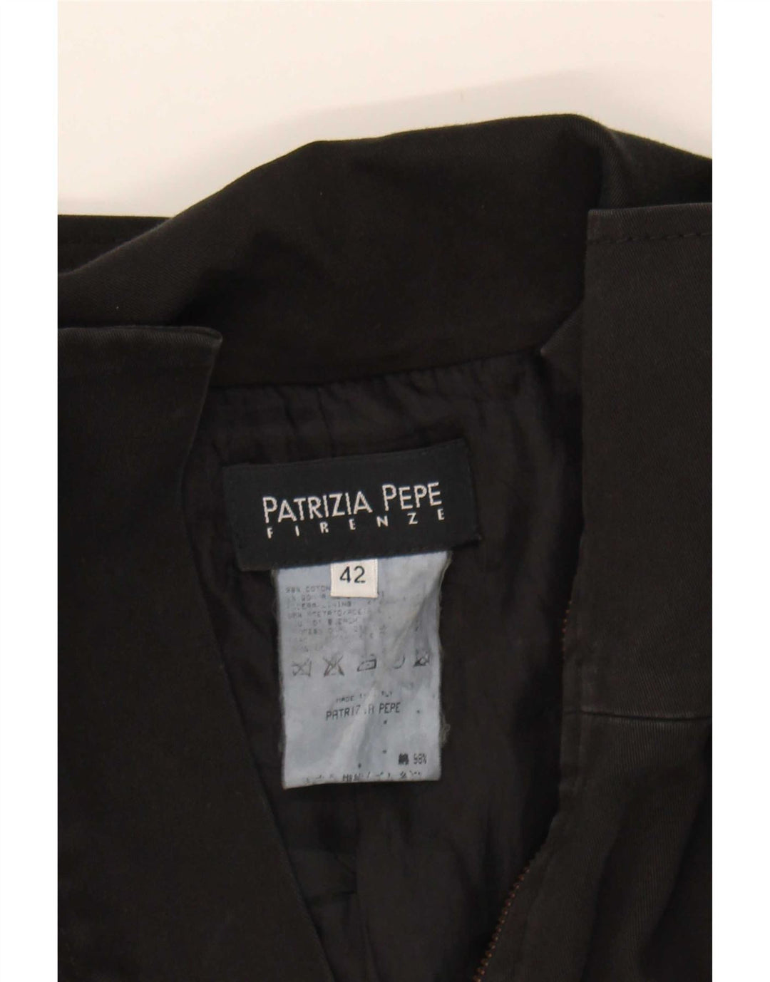 Patrizia Pepe Womens Military Jacket IT 42 Medium Black Cotton