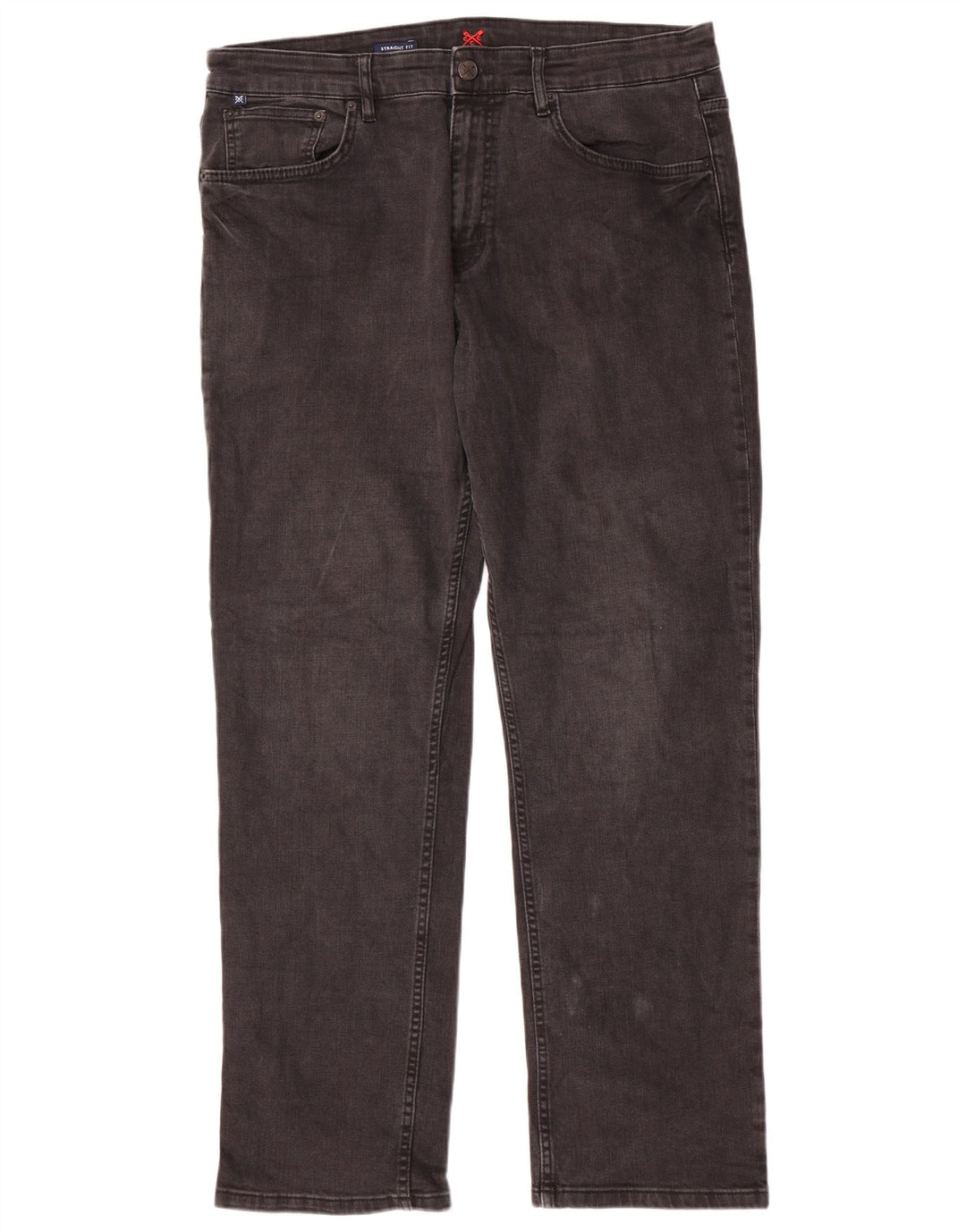 Crew Clothing Mens Straight Jeans W38 L32 Grey Cotton