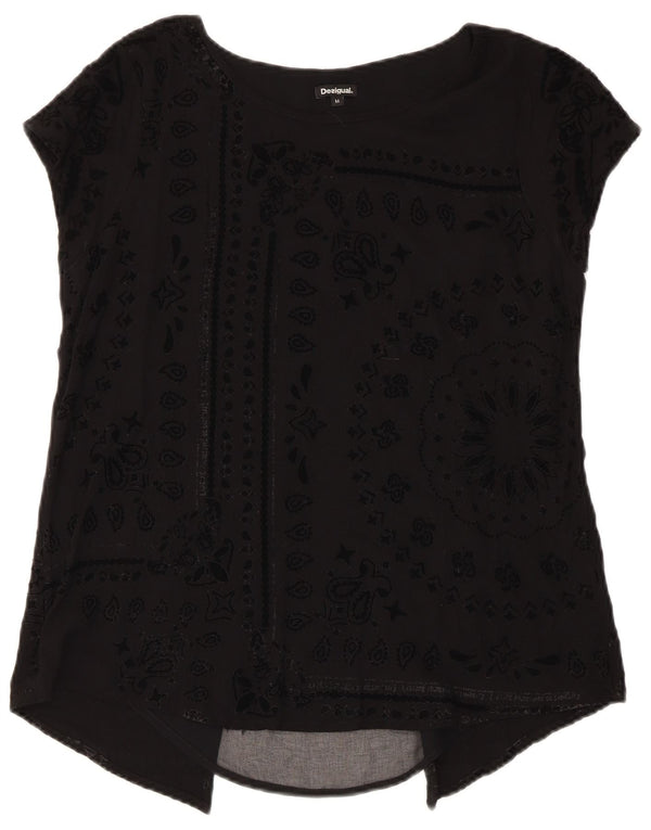 Desigual Chemisier Femme UK 12 Medium Black Paisley