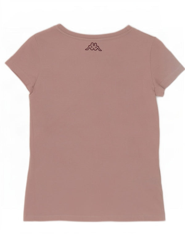 Kappa Dame Grafisk T-Shirt Top UK 10 Lille Pink Bomuld