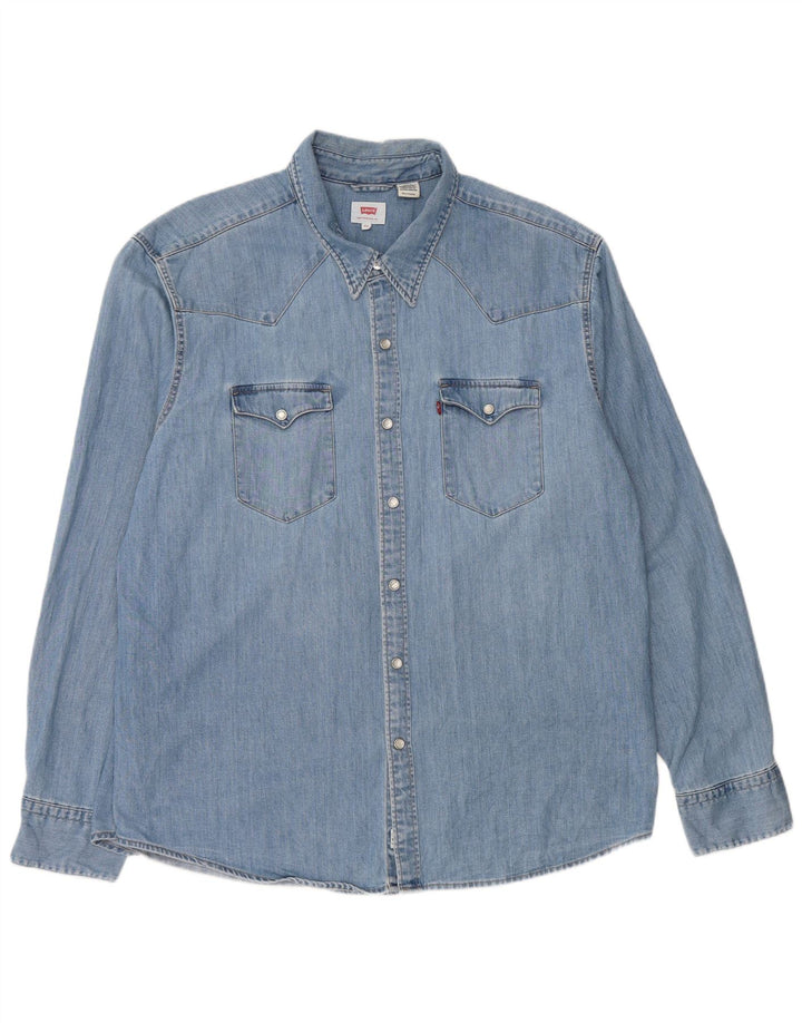 Levi's Mens Denim Shirt 2XL Blue Cotton