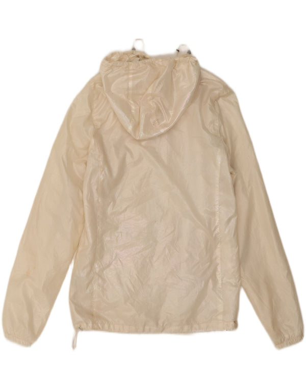 New Balance Chaqueta impermeable con capucha para mujer UK 10 Small Off White Poliéster