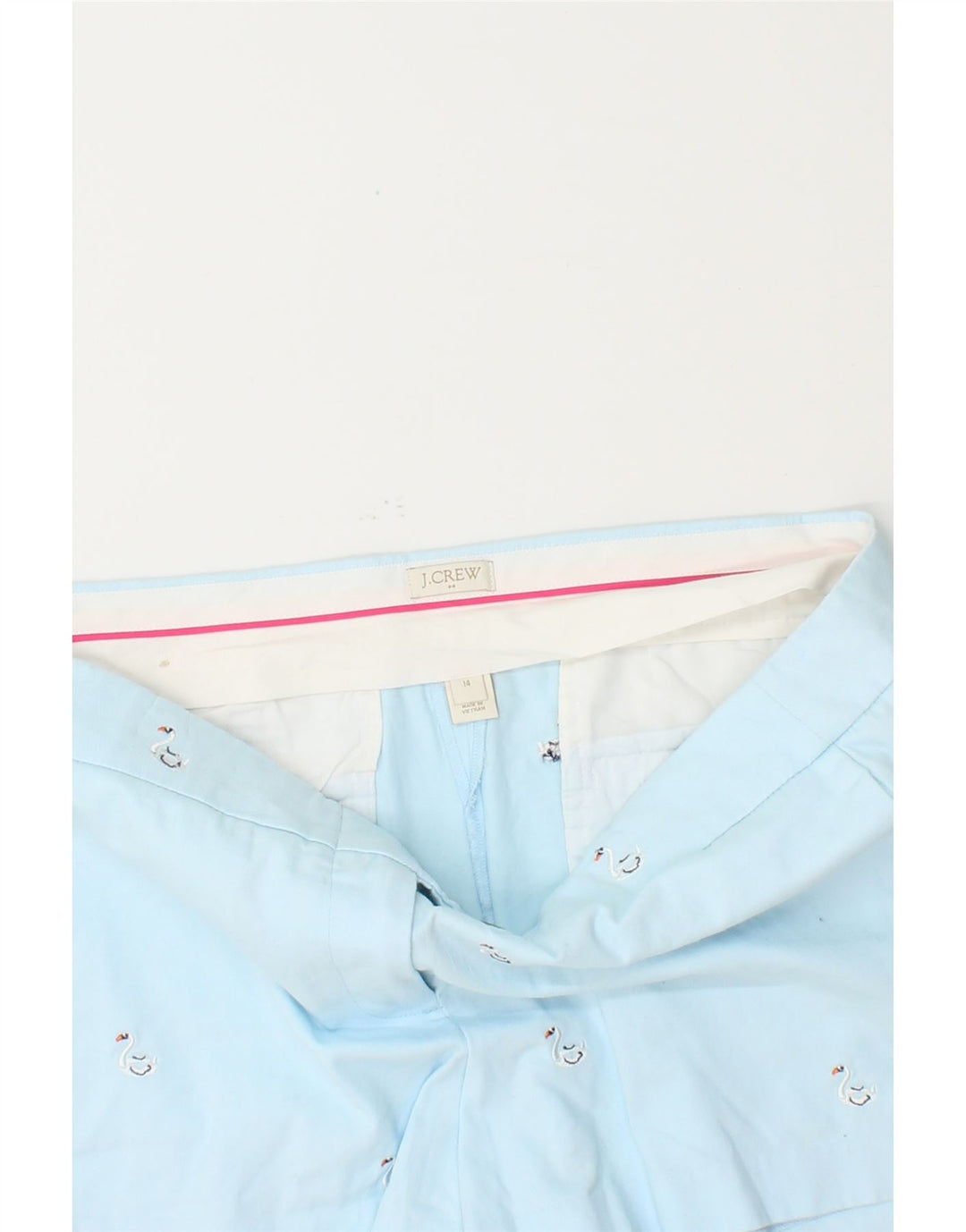 J. CREW Womens Abstract Pattern Chino Shorts US 14 XL W38  Blue Cotton Vintage J. Crew and Second-Hand J. Crew from Messina Hembry 